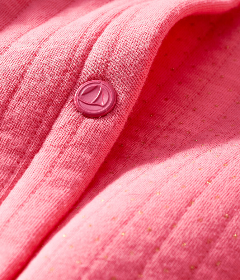 Cardigan b&eacute;b&eacute; fille - gar&ccedil;on en tubique matelass&eacute; rose