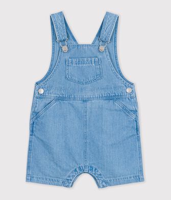 Salopette courte b&eacute;b&eacute; en denim l&eacute;ger