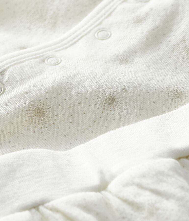 Ensemble 2 pi&egrave;ces b&eacute;b&eacute; mixte en tubique blanc MARSHMALLOW/beige PERLIN