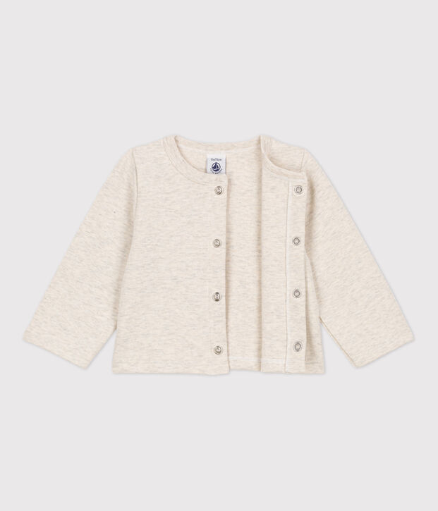 Cardigan b&eacute;b&eacute; uni en jersey &eacute;pais beige chin&eacute;