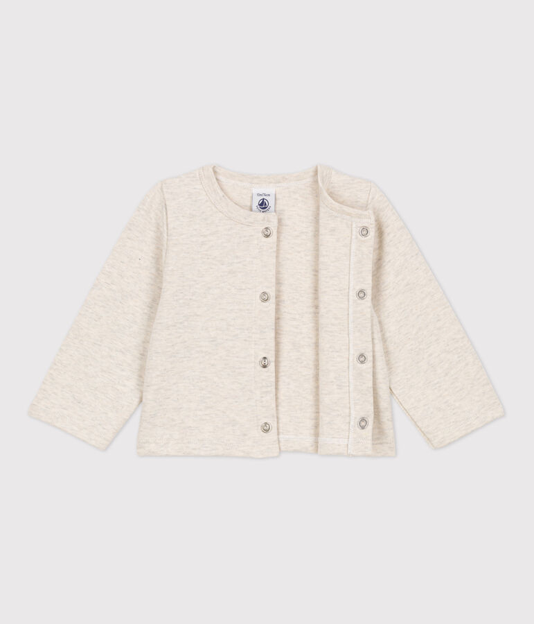 Cardigan b&eacute;b&eacute; uni en jersey &eacute;pais beige MONTELIMAR CHINE