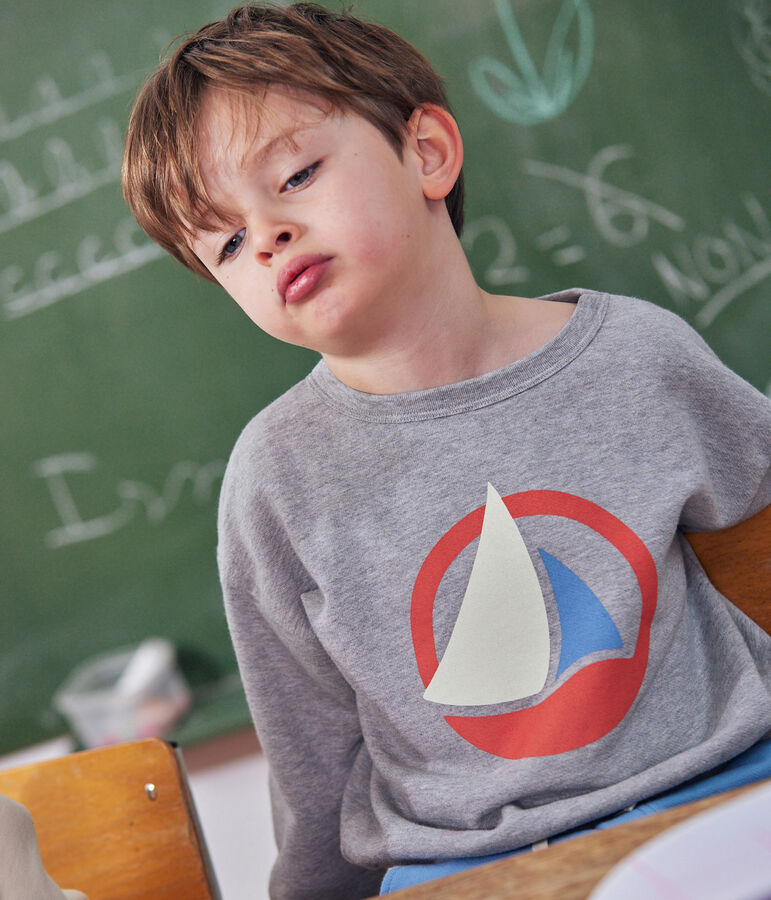 Sweatshirt en molleton enfant gar&ccedil;on gris