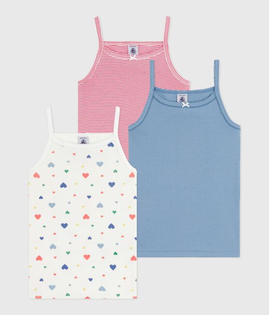 Lot de chemises à bretelles enfant en coton imprimé cœurs variante 1