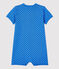 Combicourt bébé imprimé pois en coton biologique bleu BRASIER/gris MARSHMALLOW