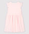 Robe manches courtes en coton enfant fille blanc MARSHMALLOW/rose MINOIS