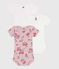 Lot de bodies manches courtes en coton fleuri bébé variante 1