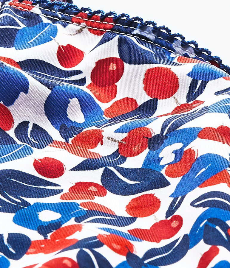 Maillot de bain b&eacute;b&eacute; fille &agrave; fleurs blanc MARSHMALLOW/blanc MULTICO