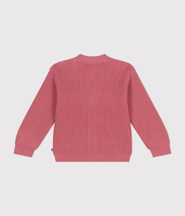 Cardigan en coton enfant fille rose