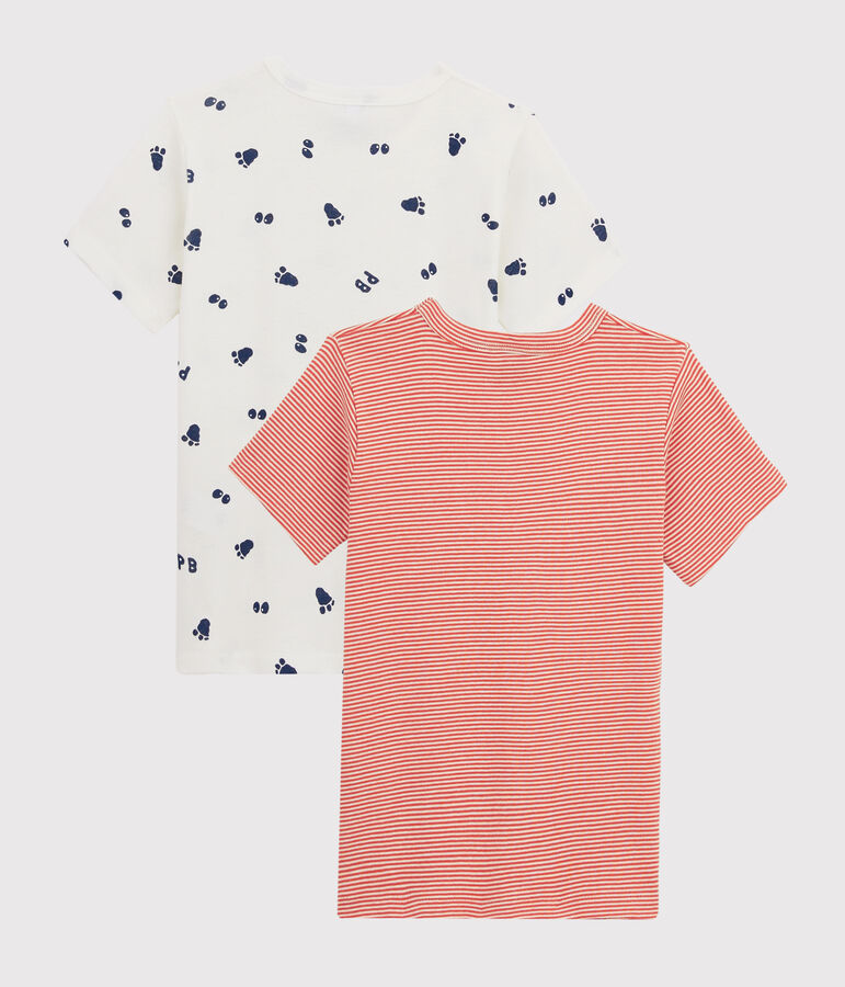 Lot de 2 tee-shirts manches courtes imprim&eacute; patte de y&eacute;ti petit gar&ccedil;on variante 1