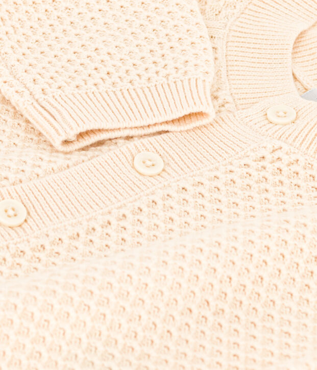 Cardigan b&eacute;b&eacute; en tricot de coton &eacute;cru