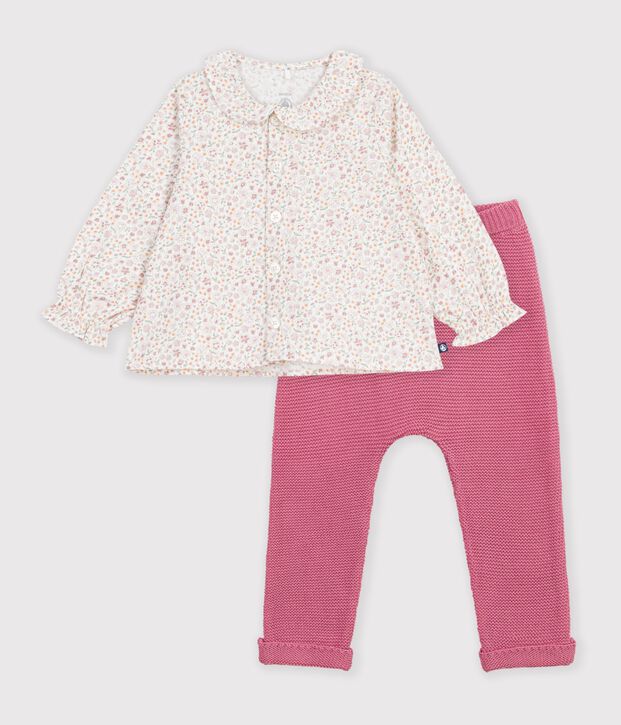 Ensemble b&eacute;b&eacute; en coton imprim&eacute; &agrave; fleur multicouleur