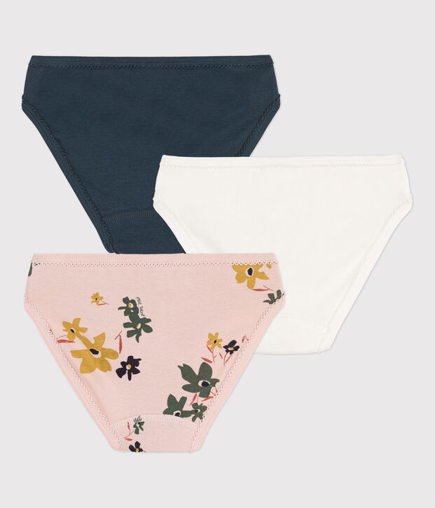 Lot de 3 culottes fleur petite fille en coton multicouleur