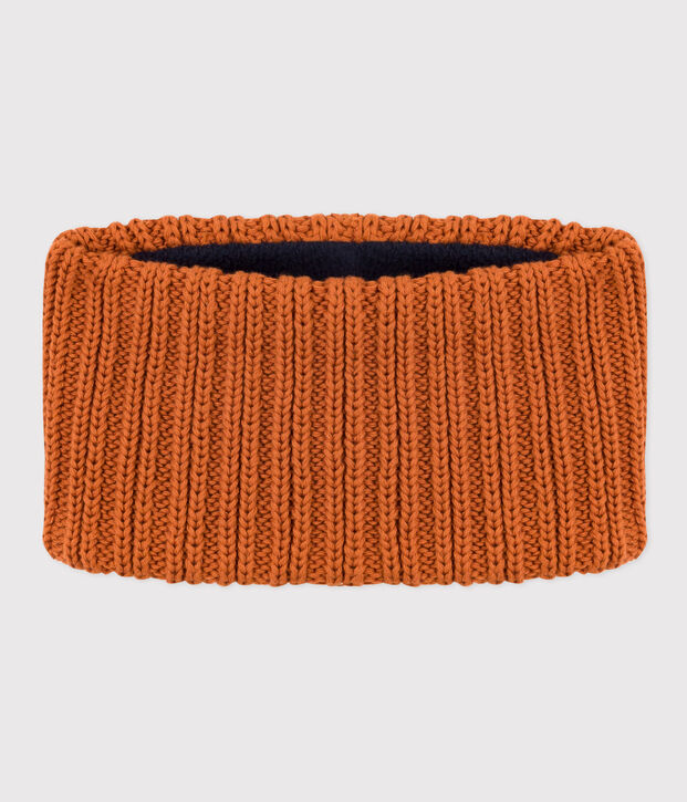 Snood en tricot doubl&eacute; en polaire b&eacute;b&eacute;/enfant gar&ccedil;on-fille marron