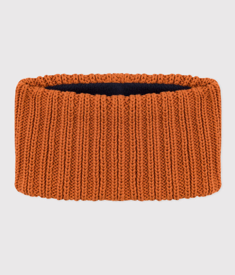 Snood en tricot doubl&eacute; en polaire b&eacute;b&eacute;/enfant gar&ccedil;on-fille marron
