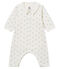 Bodyjama sans pieds bébé garçon en côte 1x1 imprimée blanc MARSHMALLOW/blanc MULTICO