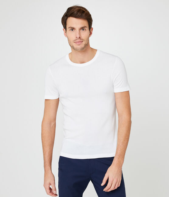 Tee-shirt manches courtes col rond homme blanc ECUME