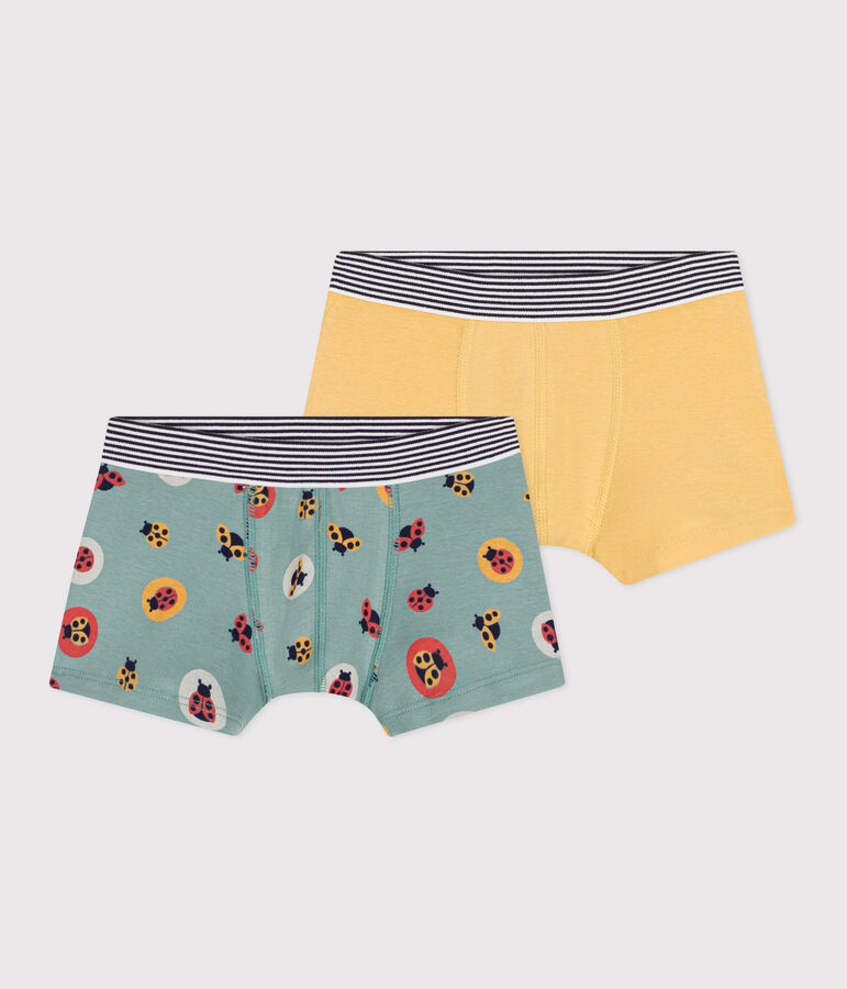 Lot de 2 boxers enfant en coton imprim&eacute; multicouleur