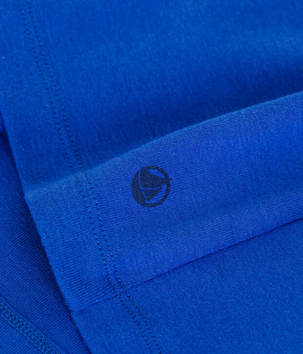 Robe manches courtes en coton enfant fille bleu