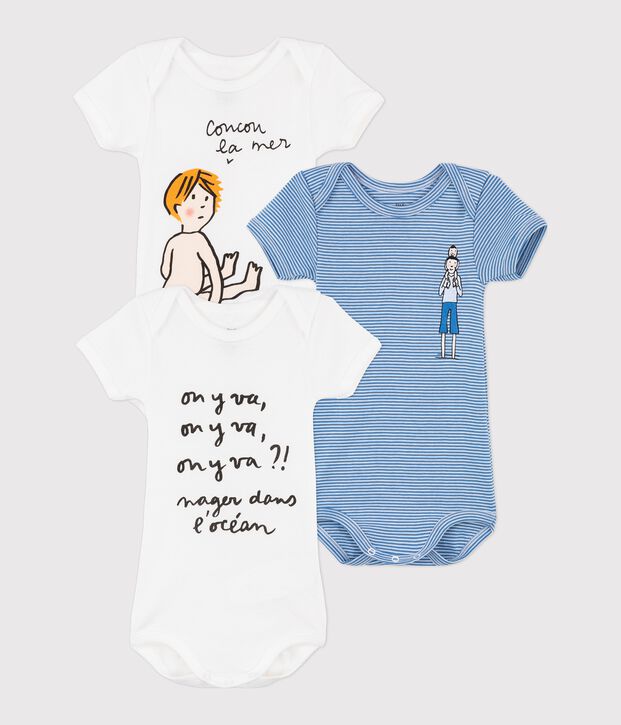 Lot de 3 bodies manches courtes b&eacute;b&eacute; Soledad multicouleur