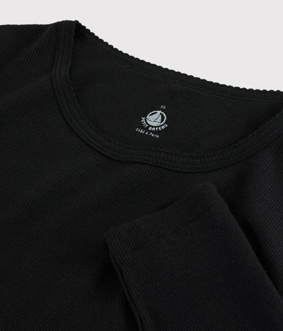 T-shirt en laine et coton Femme noir NOIR