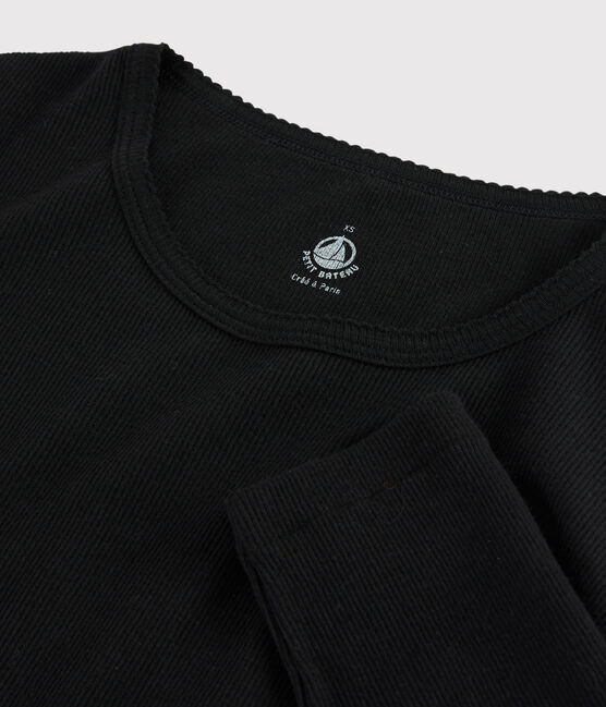 T-shirt laine et coton Femme noir NOIR