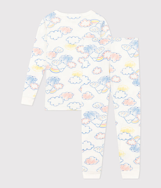 Pyjama ajusté en coton imprimé arc-en-ciel enfant blanc MARSHMALLOW/blanc MULTICO