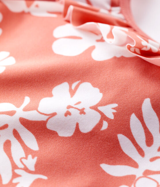 Maillot de bain 1 pièce en matière recyclée bébé rose PAPAYE/ MARSHMALLOW