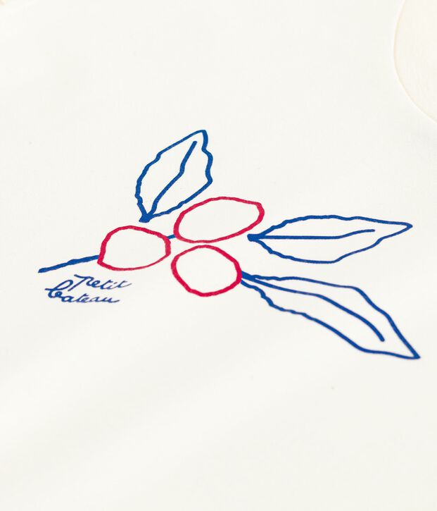 Tee-shirt enfant &agrave; manches courtes imprim&eacute; blanc cass&eacute;