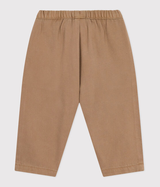 Pantalon bébé en coton uni avec badge, style cargo beige ROCHE CLAIR