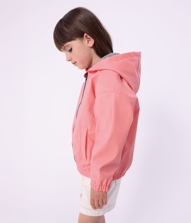 Blouson enfant en PU uni rose FLAMAND