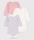 Lot de 3 bodies manches longues en coton