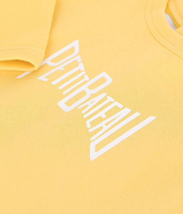 Sweat b&eacute;b&eacute; en coton uni jaune