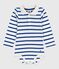 Body bébé en coton col polo rayé bleu MILK/ OLYMPIC