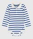 Body bébé en coton col polo rayé