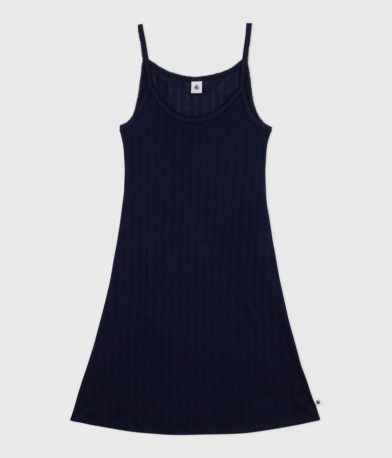 Nuisette femme en coton ajour&eacute; bleu SMOKING