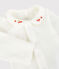Body à col brodé bébé en coton biologique blanc MARSHMALLOW