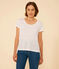 Tee-shirt Le Droit col rond en lin femme blanc ECUME