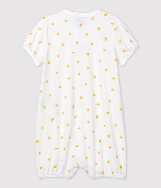 Combicourt bébé petits soleils en coton biologique blanc MARSHMALLOW/ ORGE