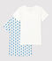 Lot de 2 tee shirts manches courtes imprimé fleur graphique petite fille en coton biologique variante 1