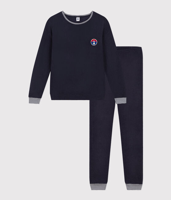 Pyjama en bouclette éponge femme bleu SMOKING