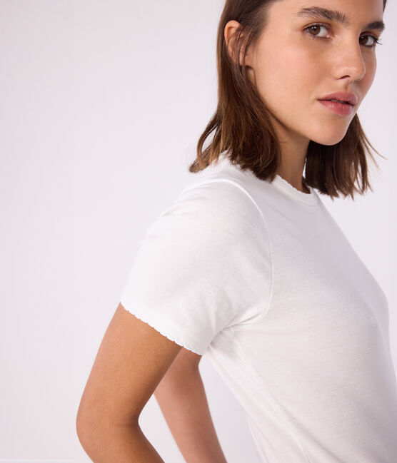 Tee-shirt L'ICONIQUE cocotte en coton Femme blanc ECUME