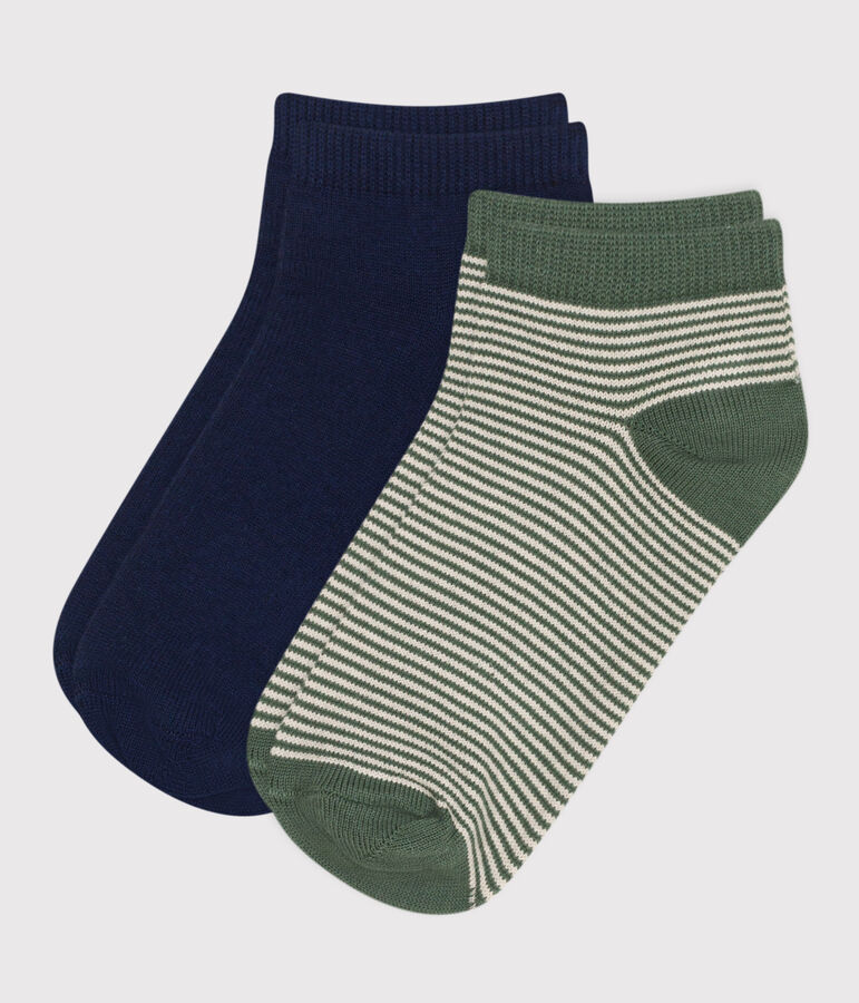 2 paires de chaussettes en coton milleraies enfant multicouleur