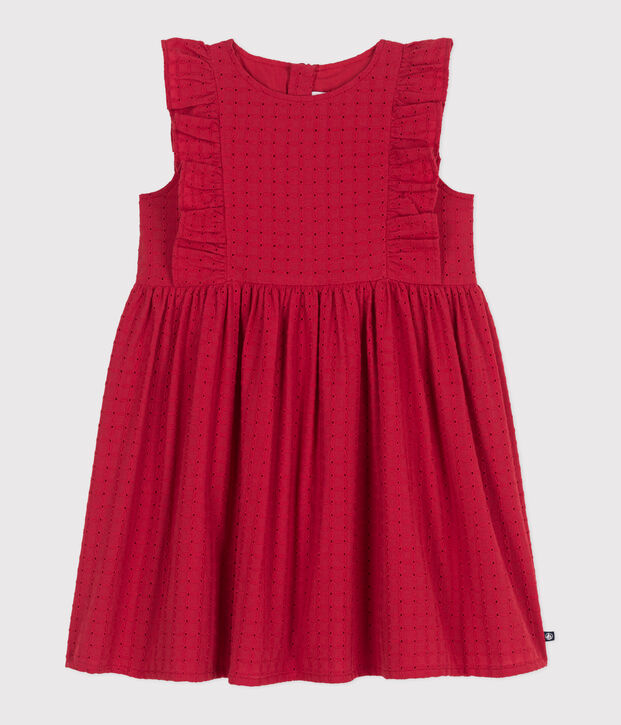 Robe sans manche enfant en coton rouge