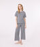 Pyjama milleraies en coton femme bleu SMOKING/blanc MARSHMALLOW