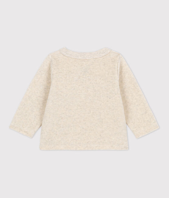 Cardigan en velours bébé en coton beige MONTELIMAR CHINE