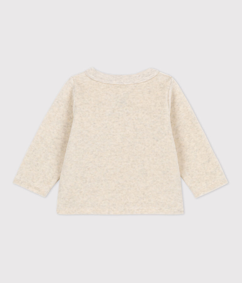 Cardigan en velours b&eacute;b&eacute; en coton beige MONTELIMAR CHINE