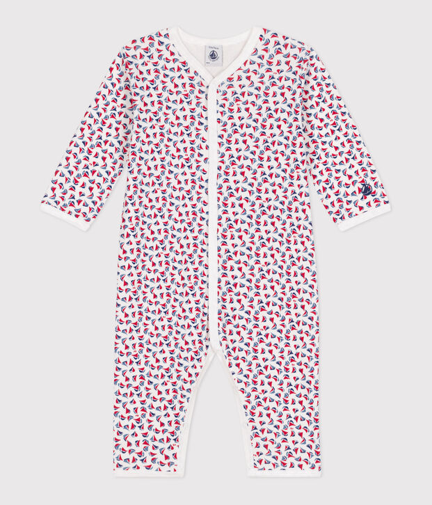 Pyjama b&eacute;b&eacute; en coton sans pieds imprim&eacute; blanc/rouge/multicouleur