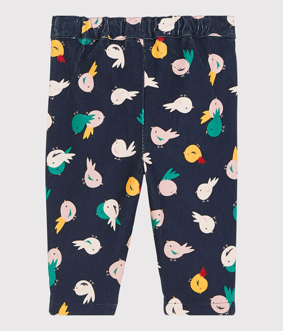 Pantalon velours bébé. bleu SMOKING/blanc MULTICO