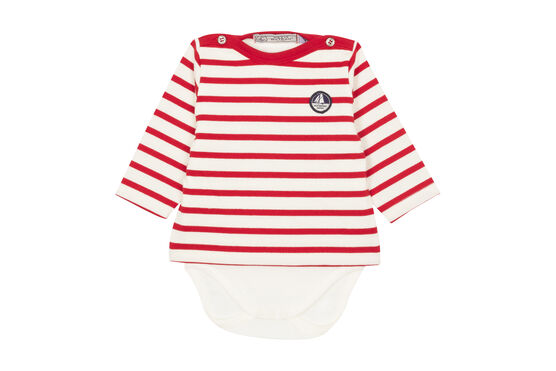 Body marinière iconique bébé garçon blanc MARSHMALLOW/rouge TERKUIT