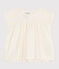 Blouse bébé en coton manches courtes, imprimée mini cœur blanc MARSHMALLOW/ ORGE